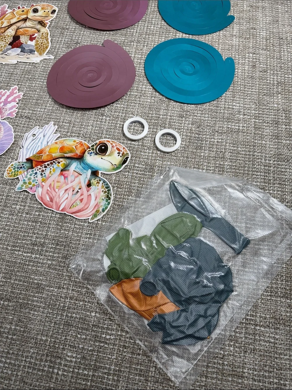 Birthday Party Sea Turtle Decorations - Gold & Multicolor